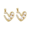 Brass Micro Pave Cubic Zirconia Pendants KK-C132-02A-G-1