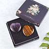 2Pcs 2 Style Heart Natural Mixed Gemstone Massage G-SZ0001-76C-7