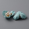 Opaque Resin Imitation Pearl & Crystal Glass Rhinestone Cabochons RESI-WH0035-26D-2
