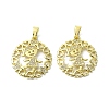 Rack Plating Brass Micro Pave Cubic Zirconia Pendants KK-R157-13B-G-1