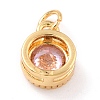 Real 18K Gold Plated Brass Inlaid Cubic Zirconia Charms ZIRC-L100-081G-06-3