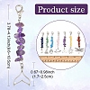 7Pcs Natural Gemstone & Glass & Alloy Pendant Decorations HJEW-YW00105-3