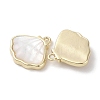 Brass Pave Shell Charms X-KK-G491-41G-2