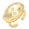Brass Micro Pave Clear Cubic Zirconia Cuff Rings LS-RJEW-M029-04G-1