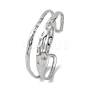 Fashionable 304 Stainless Steel Cuff Bangles for Women BJEW-B104-14P-1