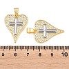 Brass Micro Pave Clear Cubic Zirconia Pendants KK-L275-71C-G-3