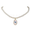 White Glass Pearl Beaded Necklaces NJEW-JN04652-05-1