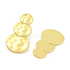 Rack Plating Flat Round Brass Stud Earrings for Women EJEW-G410-64G-1