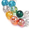Electroplate Transparent Glass Beads Strands EGLA-K015-16-3
