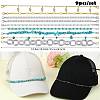 9Pcs Aluminium & 304 Stainless Steel & Synthetic Turquoise  Link Baseball Cap Chain HJEW-SW00143-2