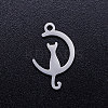 Non-Tarnish 304 Stainless Steel Kitten Pendants A-STAS-Q201-JN272-1-1