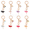 Alloy Crystal Rhinestone & Resin Ballet Dancer Girl Keychain KEYC-YW00228-01-2