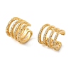 Brass Micro Pave Clear Cubic Zirconia Cuff Earrings EJEW-K309-03G-4