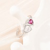 Brass Micro Pave Cubic Zirconia Cuff Open Rings for Women RJEW-C153-04P-02-3