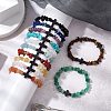 12Pcs Natural & Synthetic Gemstone Chips Stretch Bracelets For Women Men BJEW-JB11341-3