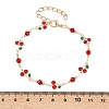 Alloy Enamel & Glass Link Chain Bracelets BJEW-A156-05G-5