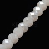 Electroplate Opaque Solid Color Crystal Glass Rondelle Beads Strands EGLA-F047A-01AB-2