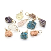 Raw Rough Natural Mixed Gemstone Pendants FIND-PW0020-04-2