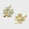 Brass Micro Pave Grade AAA Cubic Zirconia Charms ZIRC-P021-01-NR-2