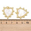 Natural Shell Heart Pendants KK-L251-42G-01-3