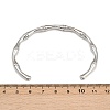 304 Stainless Steel Bamboo Joint Cuff Bangles for Women LS-BJEW-G759-09P-3