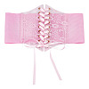 PVC Lace Up Elastic Corset Belts with Polyester Ribbon for Women AJEW-WH0678-79B-1