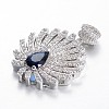 Flower Micro Pave Cubic Zirconia Big Pendants KK-E671-34B-P-1