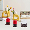 8Pcs 6 Styles Flat Round Wood Display Base Stand Holder for Crystal Ball DJEW-WR0001-04-6
