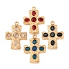 304 Stainless Steel Micro Pave Cubic Zirconia Pendants STAS-P421-02G-1