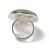 Natural Amazonite Round Adjustable Rings RJEW-K371-09S-14-4