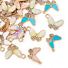 32Pcs 8 Style Alloy Enamel Rhinestones Pendants ENAM-TA0001-26LG-11