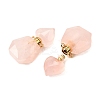Natural Rose Quartz Perfume Bottle Pendants G-L623-12G-02-2
