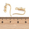 Brass Micro Pave Clear Cubic Zirconia Rectangle Earring Hooks KK-A274-03G-3