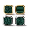 6 Pair 2 Color Square Synthetic Malachite Stud Earrings EJEW-A024-02-2