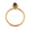 Double Pointed Hexagonal Prism  Natural Smoky Quartz Adjustable Rings for Women RJEW-G327-01G-05-3