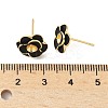 Flower Brass & Sterling Silver Pin Stud Earrings LS-KK-M326-22G-3