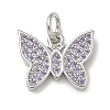 Rack Plating Brass Micro Pave Cubic Zirconia Pendants KK-K392-42P-1