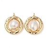 Brass Pave Natural Freshwater Pearl Pendants KK-U045-17G-1