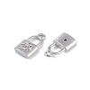 Brass Micro Pave Clear Cubic Zirconia Pendants KK-K351-36P-2