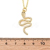 Brass Micro Pave Clear Cubic Zirconia Snake Pendant Necklaces LS-NJEW-S438-02F-G-5