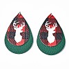 Christmas Theme PU Leather Big Pendants X-FIND-R080-05-3