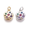 Brass Micro Pave Cubic Zirconia Charms ZIRC-E145-75-1