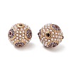 Golden Plated Alloy Rhinestone Beads FIND-E046-14G-04-2