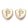 Brass Micro Pave Clear Cubic Zirconia Charms KK-N231-234P-NF-1
