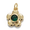 Brass Cubic Zirconia Charms KK-G399-06-2
