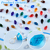 120Pcs 20 Colors Glass Pendant PALLOY-PH01677-4
