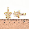 Brass Micro Pave Cubic Zirconia Pendants KK-N257-05G-3