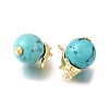 Synthetic Turquoise Round Pendants KK-U072-03G-2