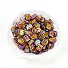 UV Plating Iridescent Opaque Acrylic Beads OACR-T028-34-2