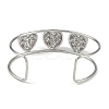 Non-Tarnish 304 Stainless Steel Wide Textured Open Cuff Bangles BJEW-Q348-05P-06-3